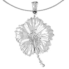 Sterling Silver Flower Pendant (Rhodium or Yellow Gold-plated)