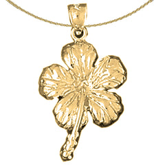 Sterling Silver Flower Pendant (Rhodium or Yellow Gold-plated)