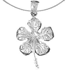 Sterling Silver Flower Pendant (Rhodium or Yellow Gold-plated)