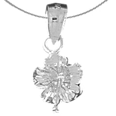 Sterling Silver Flower Pendant (Rhodium or Yellow Gold-plated)