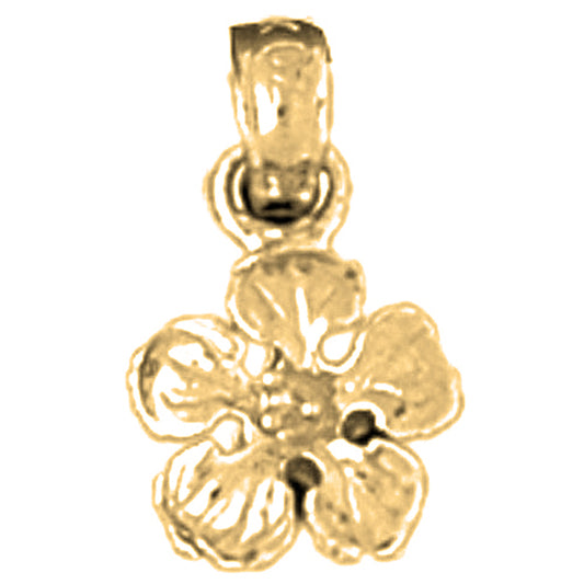 Yellow Gold-plated Silver Flower Pendant