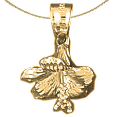 Sterling Silver 3D Flower Pendant (Rhodium or Yellow Gold-plated)