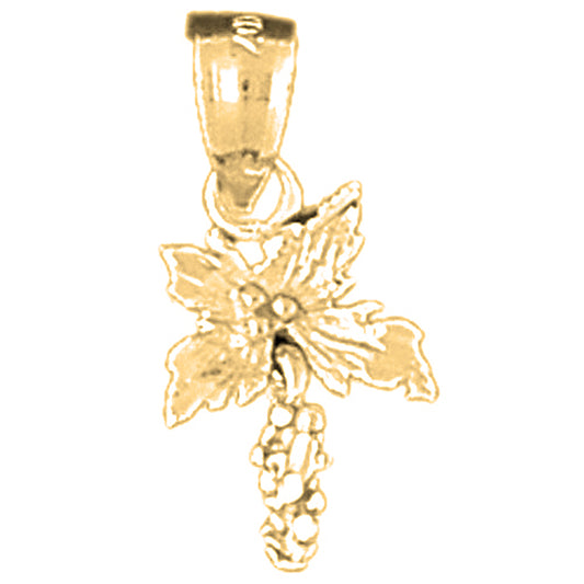 Yellow Gold-plated Silver Flower Pendant