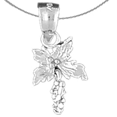 Sterling Silver Flower Pendant (Rhodium or Yellow Gold-plated)