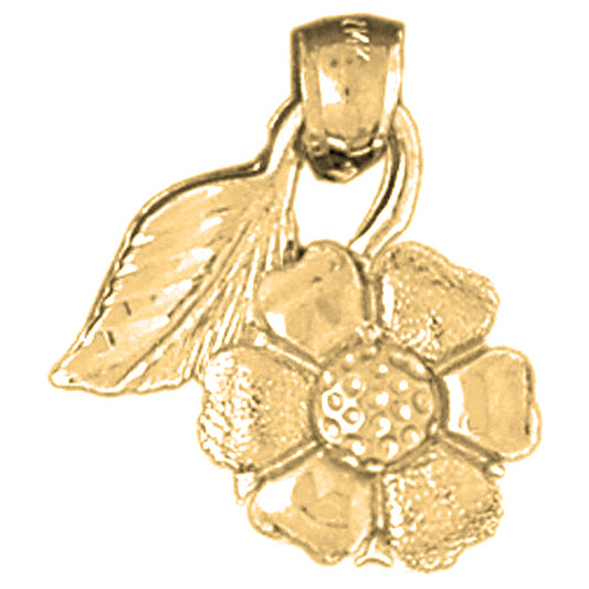 Yellow Gold-plated Silver Flower Pendant