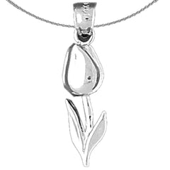 Sterling Silver Flower Pendant (Rhodium or Yellow Gold-plated)