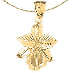 Sterling Silver Flower Pendant (Rhodium or Yellow Gold-plated)