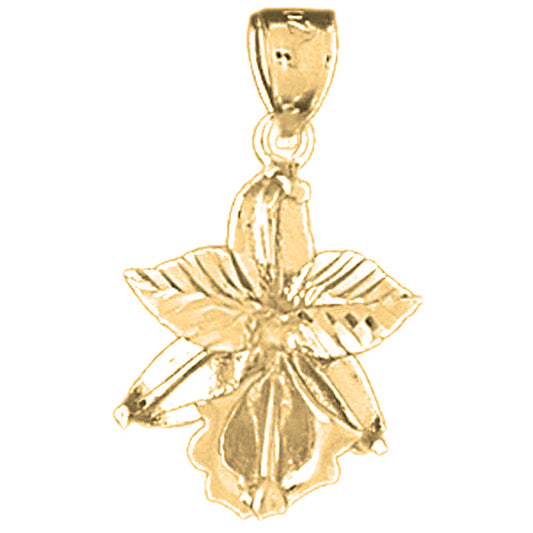 Yellow Gold-plated Silver Flower Pendant