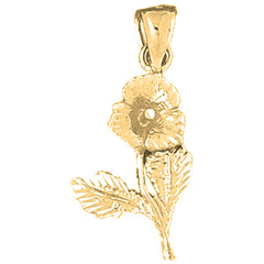 Yellow Gold-plated Silver Flower Pendant