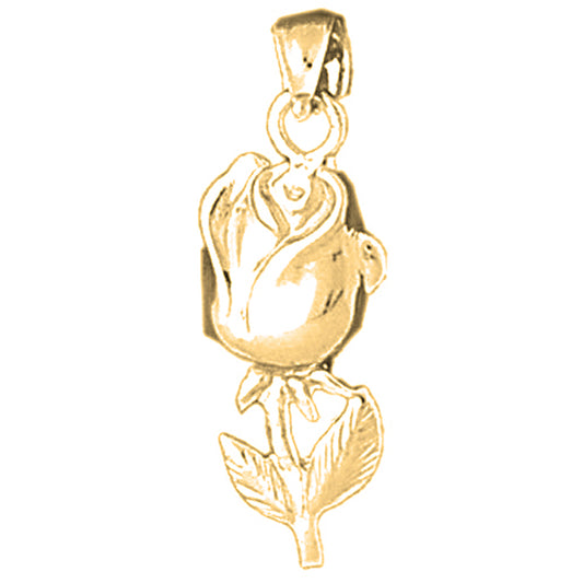 Yellow Gold-plated Silver Flower Pendant