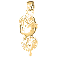 Yellow Gold-plated Silver Flower Pendant