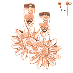14K or 18K Gold 16mm Daisy Flower Earrings