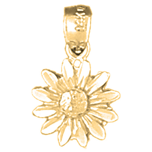 Yellow Gold-plated Silver Flower Pendant