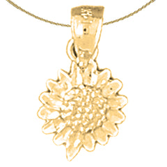 Sterling Silver Flower Pendant (Rhodium or Yellow Gold-plated)