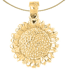 Sterling Silver Flower Pendant (Rhodium or Yellow Gold-plated)