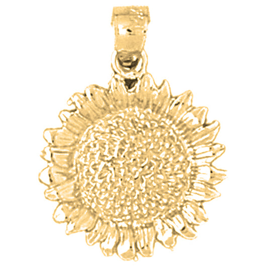 Yellow Gold-plated Silver Flower Pendant