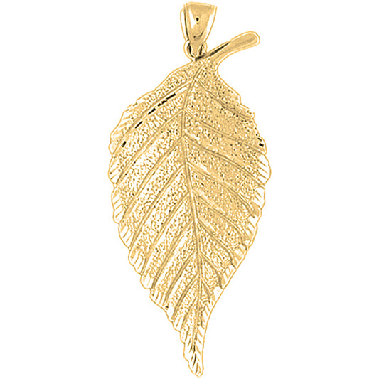 Yellow Gold-plated Silver Leaf Pendant