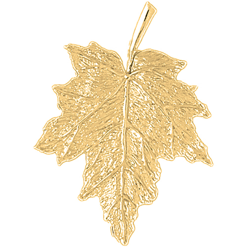Yellow Gold-plated Silver Maple Leaf Pendant