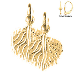 Sterling Silver 15mm Aspen Leaf Earrings (White or Yellow Gold Plated)