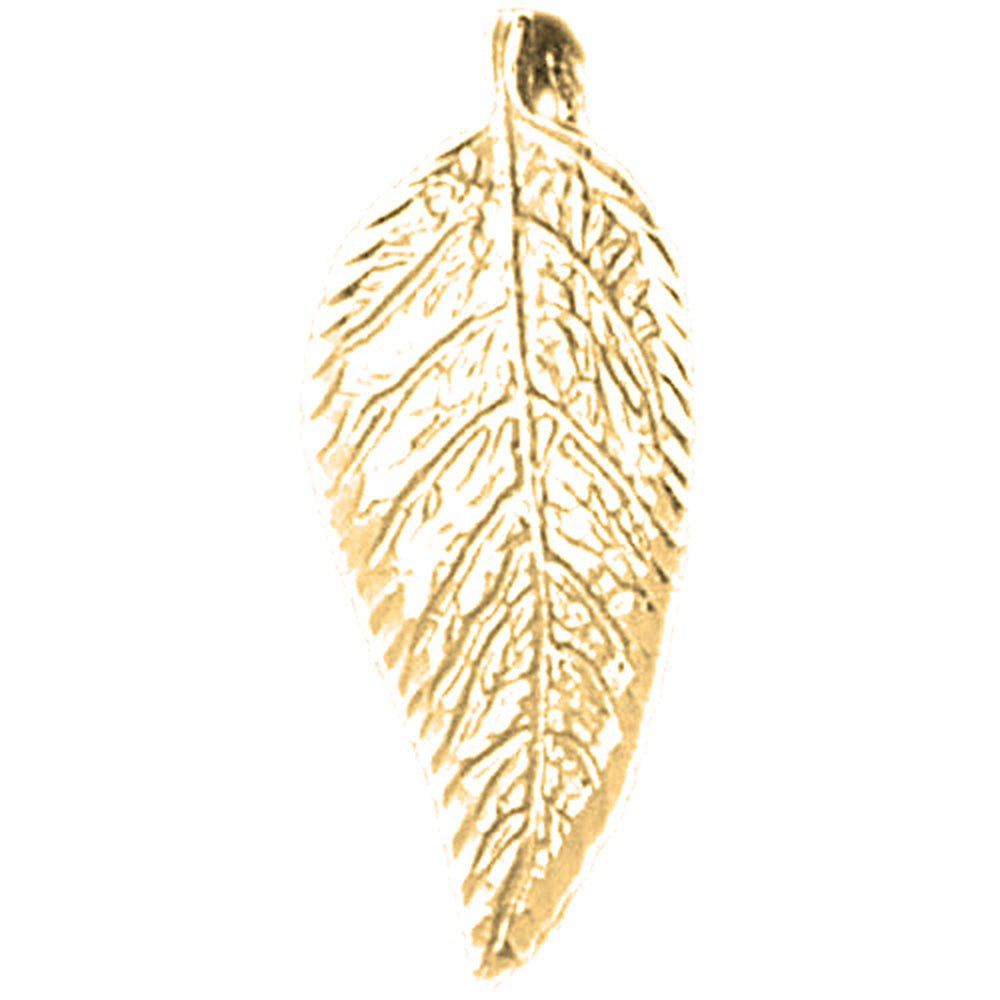 Yellow Gold-plated Silver Leaf Pendant