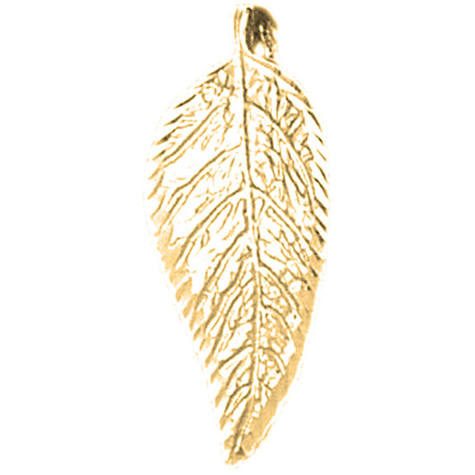 14K or 18K Gold Evergreen Leaf Pendant