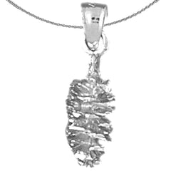 Sterling Silver 3D Pine Cone Pendant (Rhodium or Yellow Gold-plated)