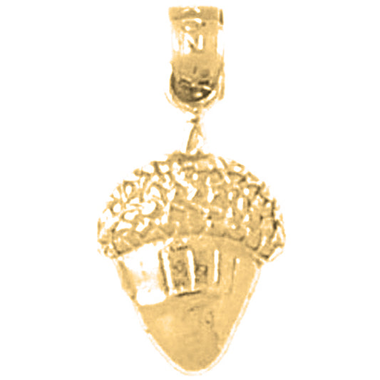 Yellow Gold-plated Silver Acorn Pendant