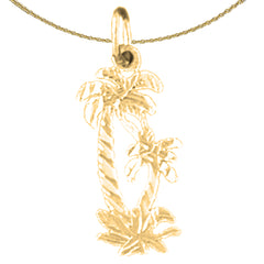 Palmenanhänger aus Sterlingsilber (rhodiniert oder gelbvergoldet)