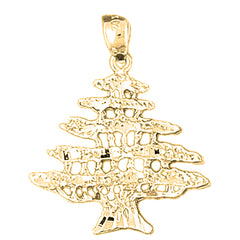 Yellow Gold-plated Silver Cedar Tree Pendant