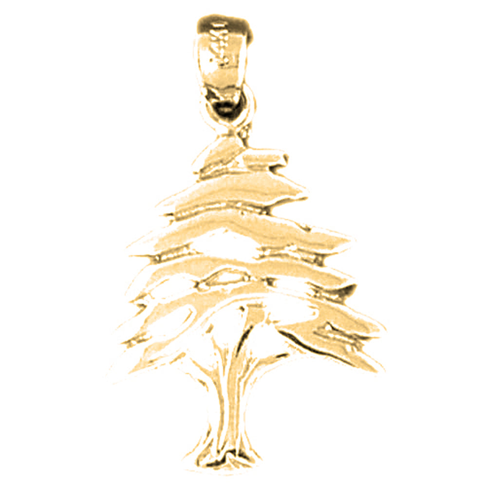 Yellow Gold-plated Silver Cedar Tree Pendant