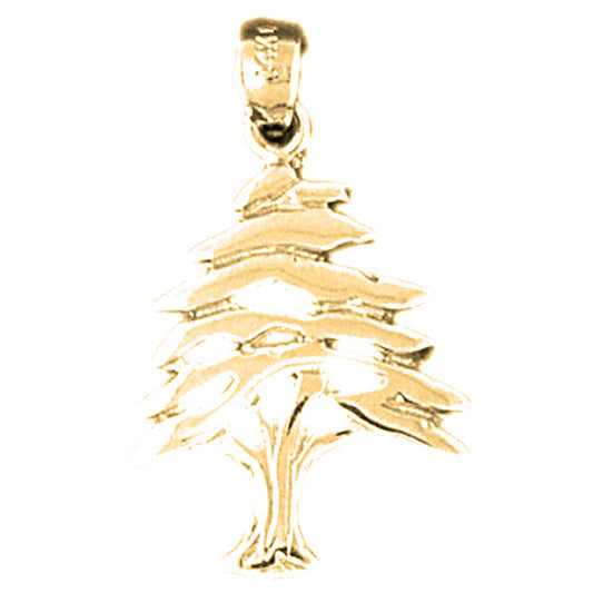 Yellow Gold-plated Silver Cedar Tree Pendant