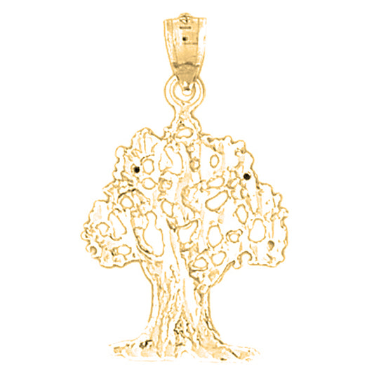 Yellow Gold-plated Silver Cedar Tree Pendant