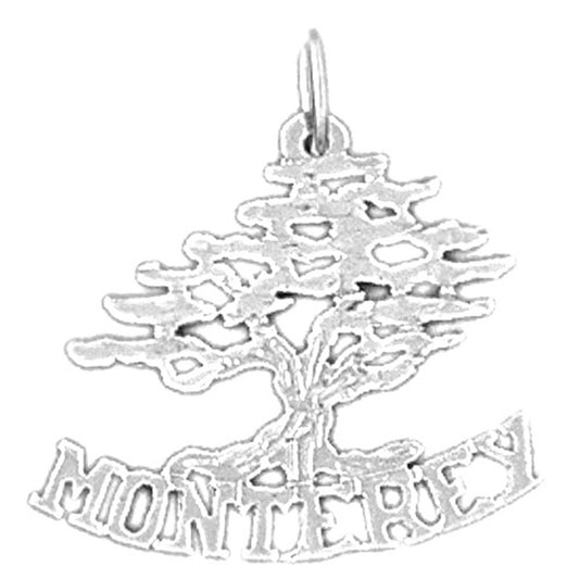 Sterling Silver Monterey Cedar Tree Pendant