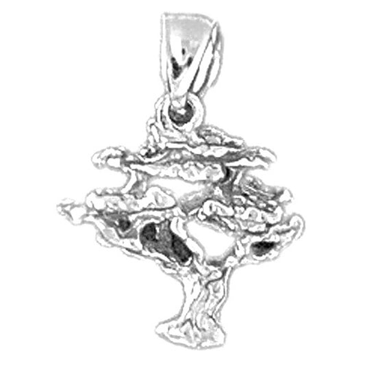 Sterling Silver 3D Cedar Tree Pendant