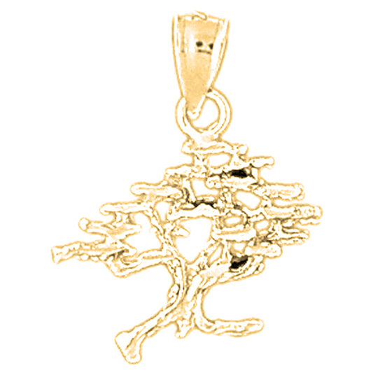 Yellow Gold-plated Silver Cedar Tree Pendant