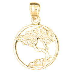 Yellow Gold-plated Silver Cedar Tree Pendant