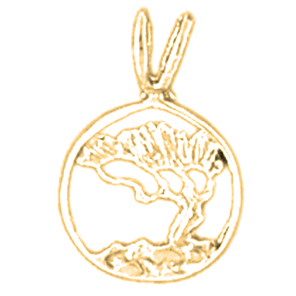 Yellow Gold-plated Silver Cedar Tree Pendant