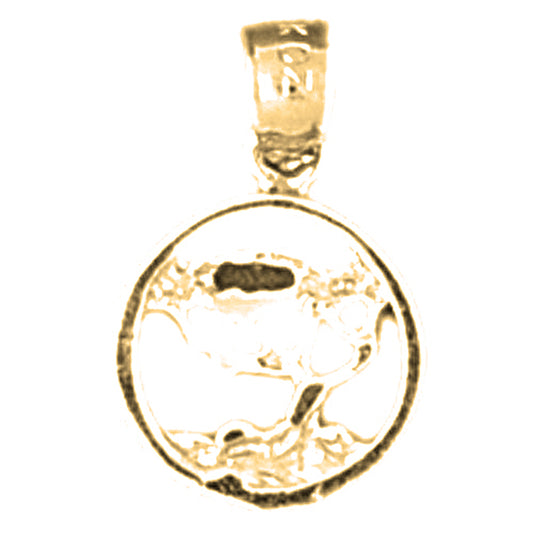 Yellow Gold-plated Silver Cedar Tree Pendant