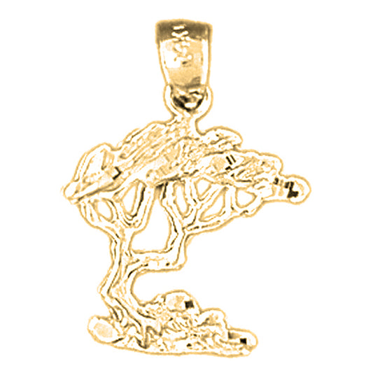 Yellow Gold-plated Silver Cedar Tree Pendant