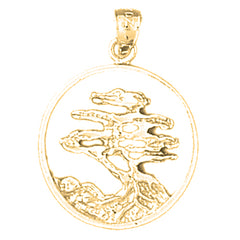 Yellow Gold-plated Silver Cedar Tree Pendant