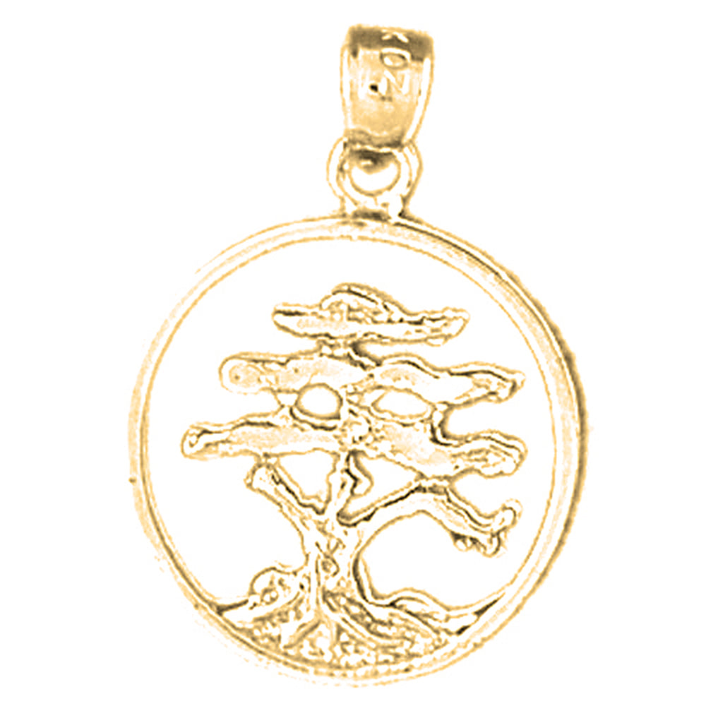 Yellow Gold-plated Silver Cedar Tree Pendant