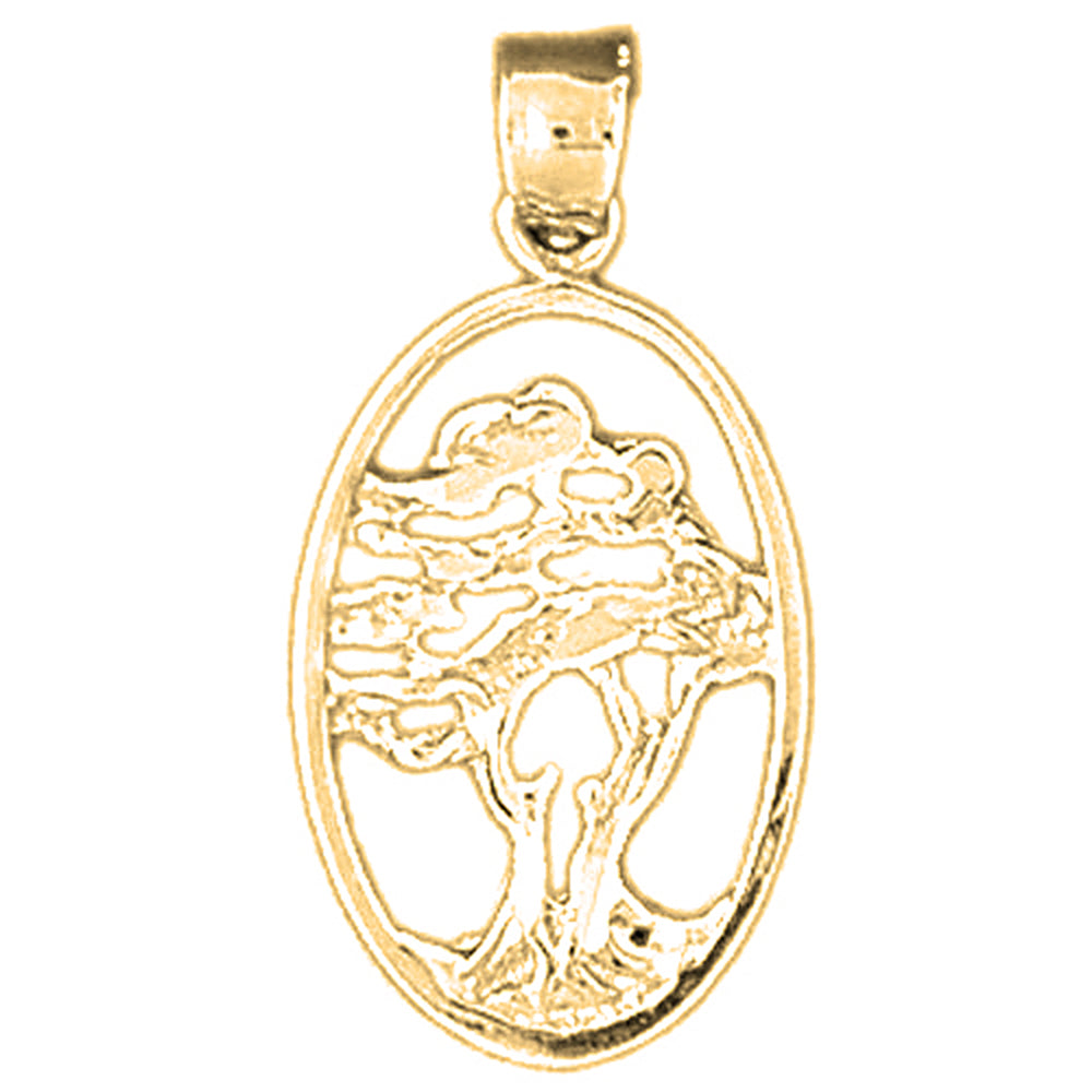 Yellow Gold-plated Silver Cedar Tree Pendant