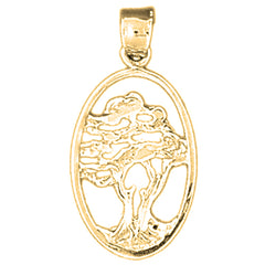 Yellow Gold-plated Silver Cedar Tree Pendant