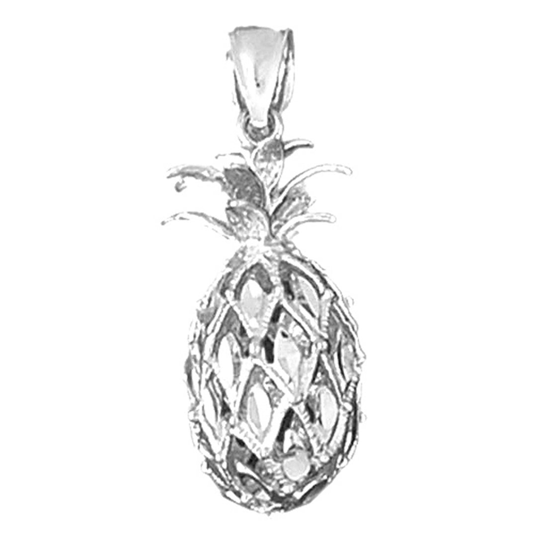 Sterling Silver 3D Pineapple Pendant