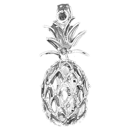 Sterling Silver 3D Pineapple Pendant