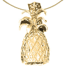10K, 14K or 18K Gold 3D Pineapple Pendant
