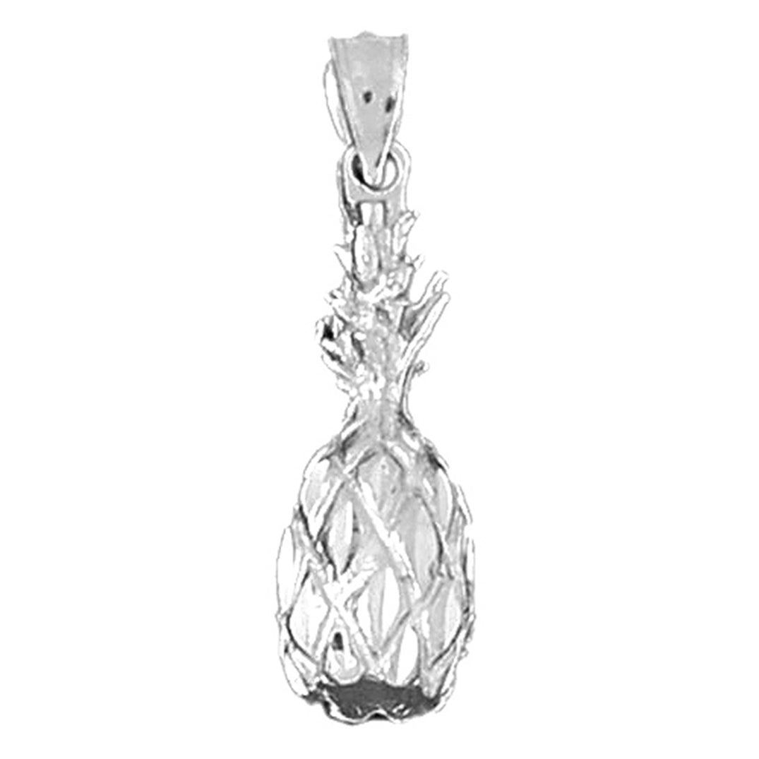 Sterling Silver 3D Pineapple Pendant