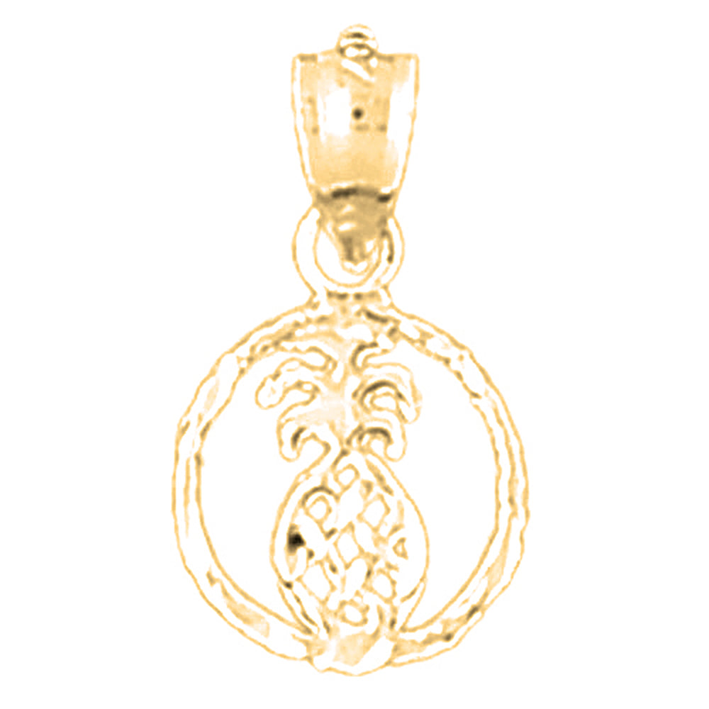 Yellow Gold-plated Silver Pineapple Pendant