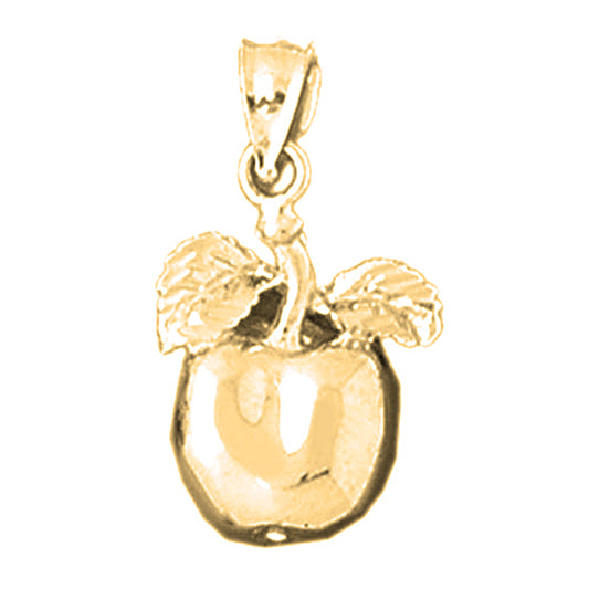 Yellow Gold-plated Silver Apple Pendant