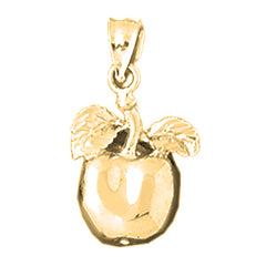 Yellow Gold-plated Silver Apple Pendant